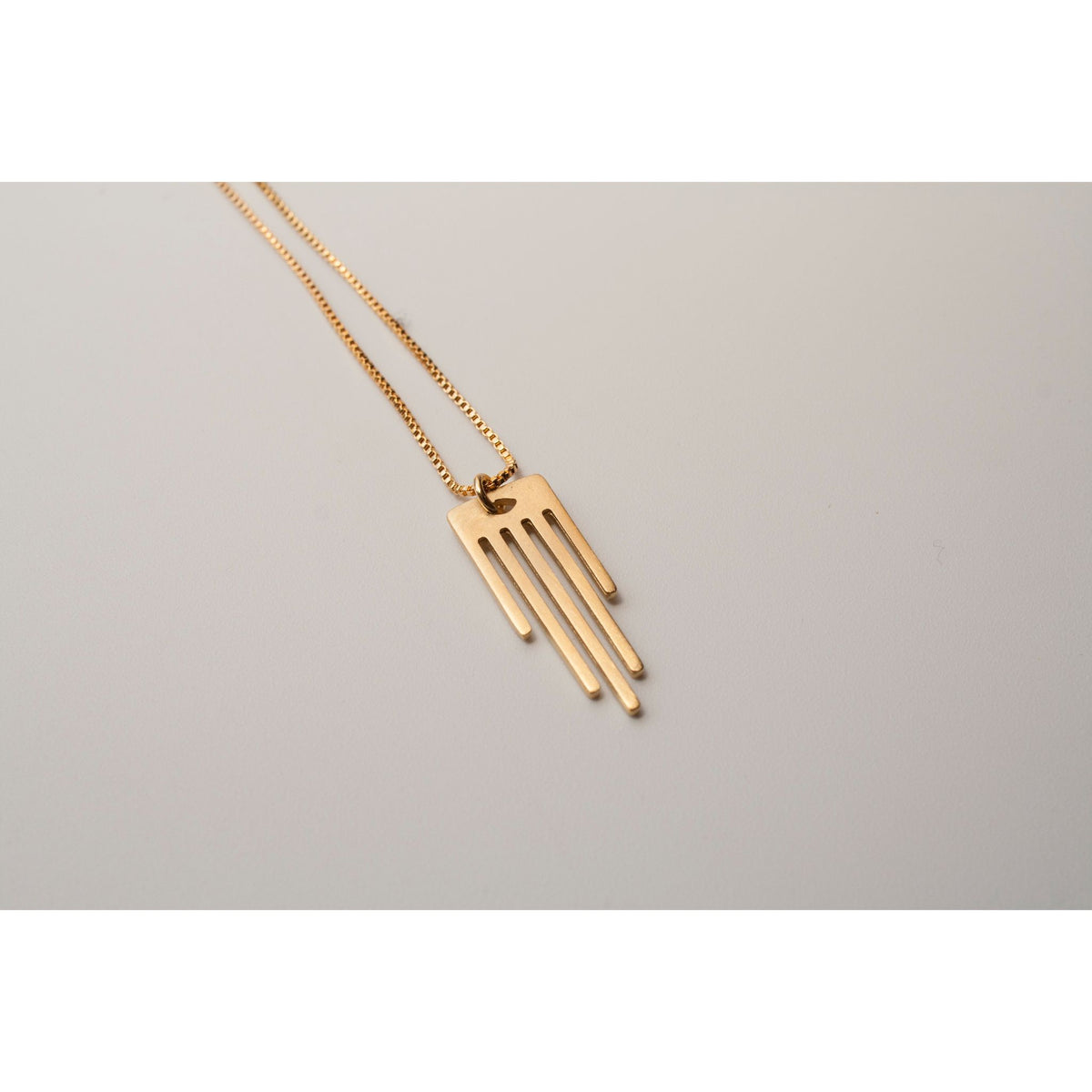 Gold Minimalist Hamsa and Chain Necklace by Kerem