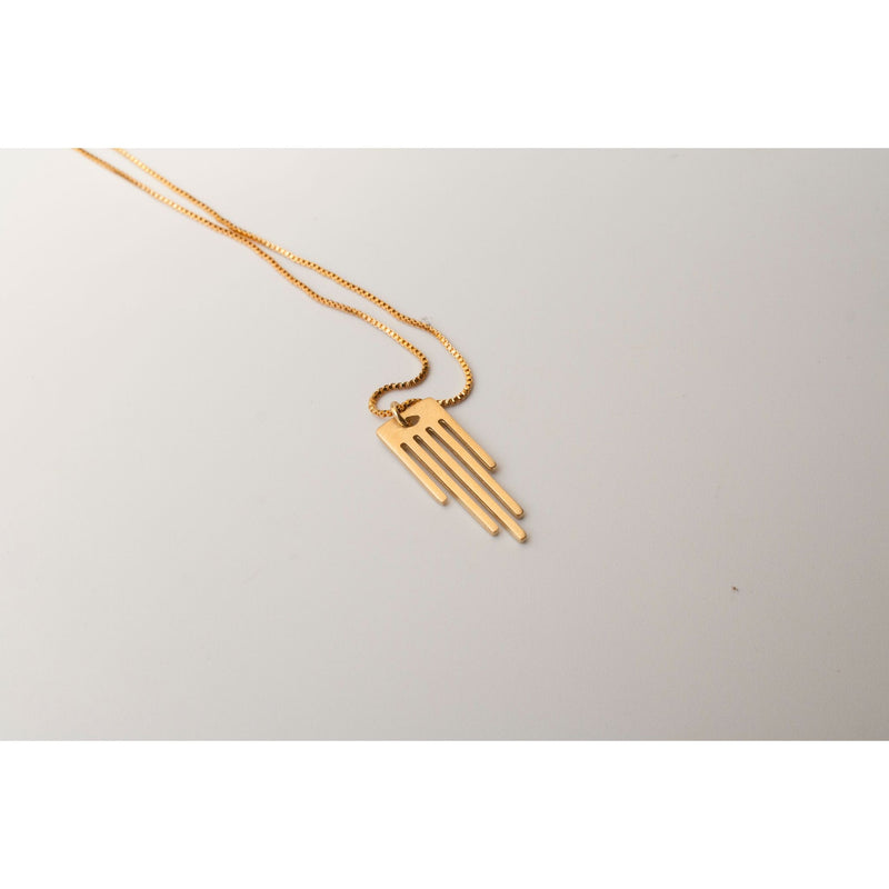 Gold Minimalist Hamsa and Chain Necklace by Kerem