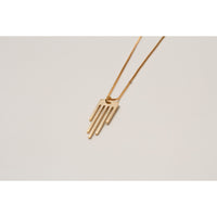 Gold Minimalist Hamsa and Chain Necklace by Kerem