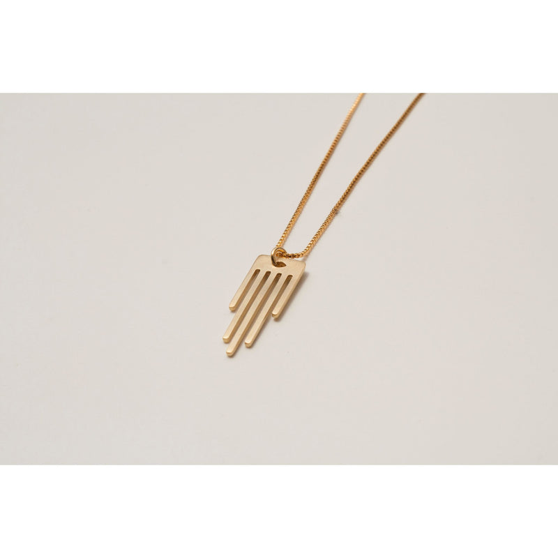 Gold Minimalist Hamsa and Chain Necklace by Kerem