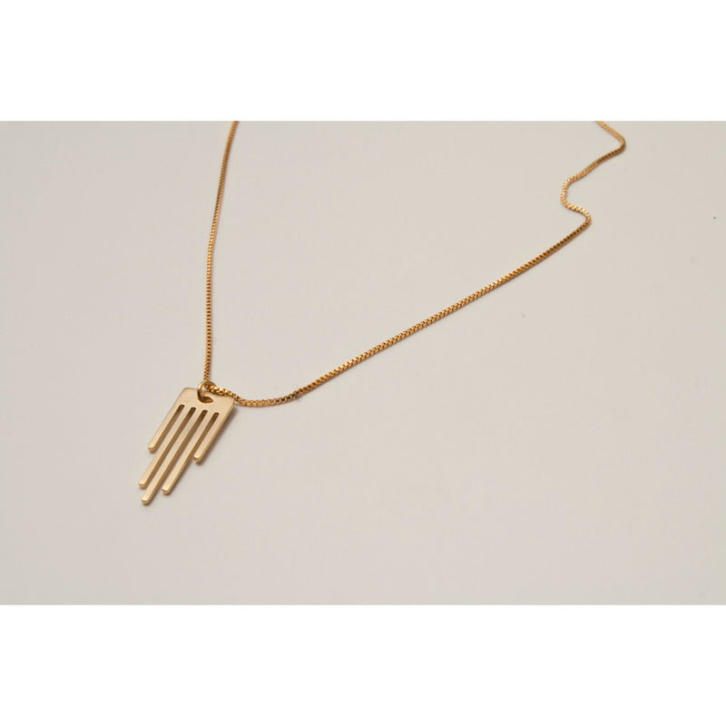 Gold Minimalist Hamsa and Chain Necklace by Kerem