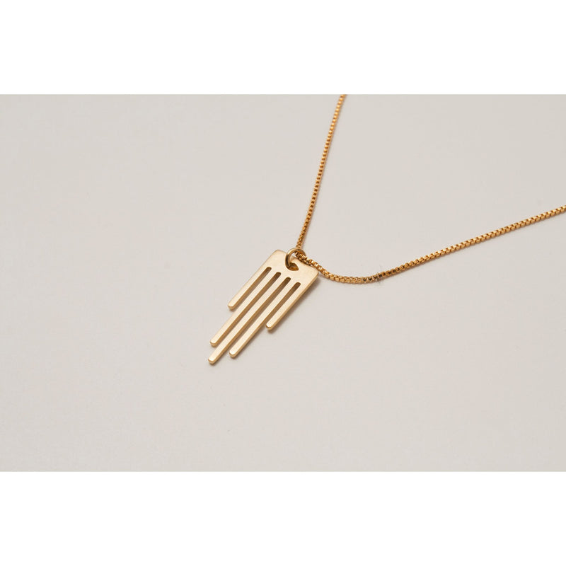 Gold Minimalist Hamsa and Chain Necklace by Kerem