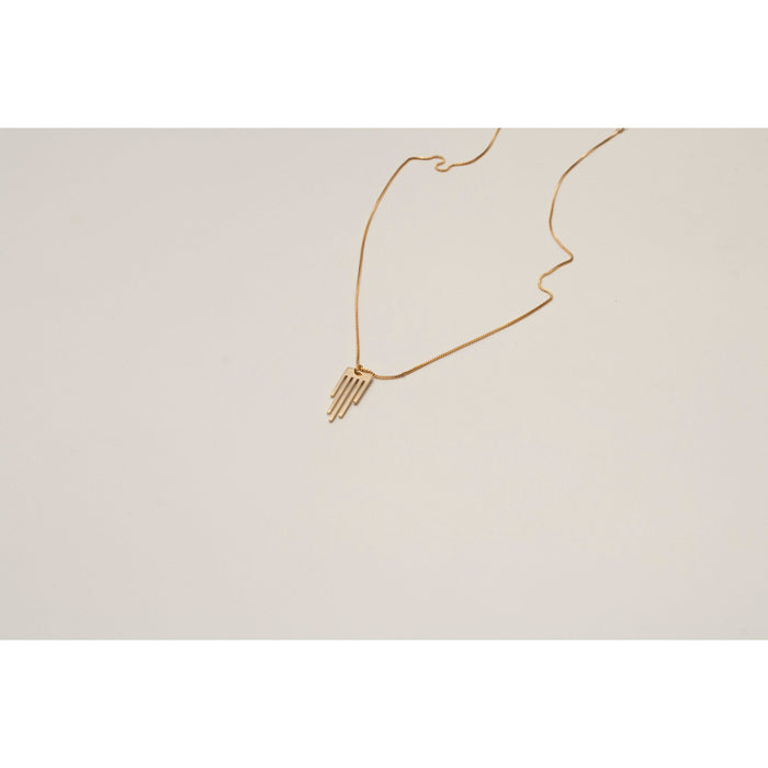 Gold Minimalist Hamsa and Chain Necklace by Kerem