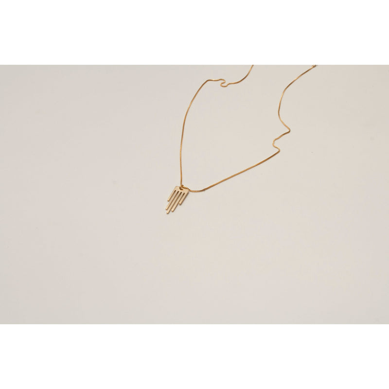 Gold Minimalist Hamsa and Chain Necklace by Kerem