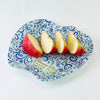 Rosh Hashanah Glass Apple Plate with Blue & Gold Design