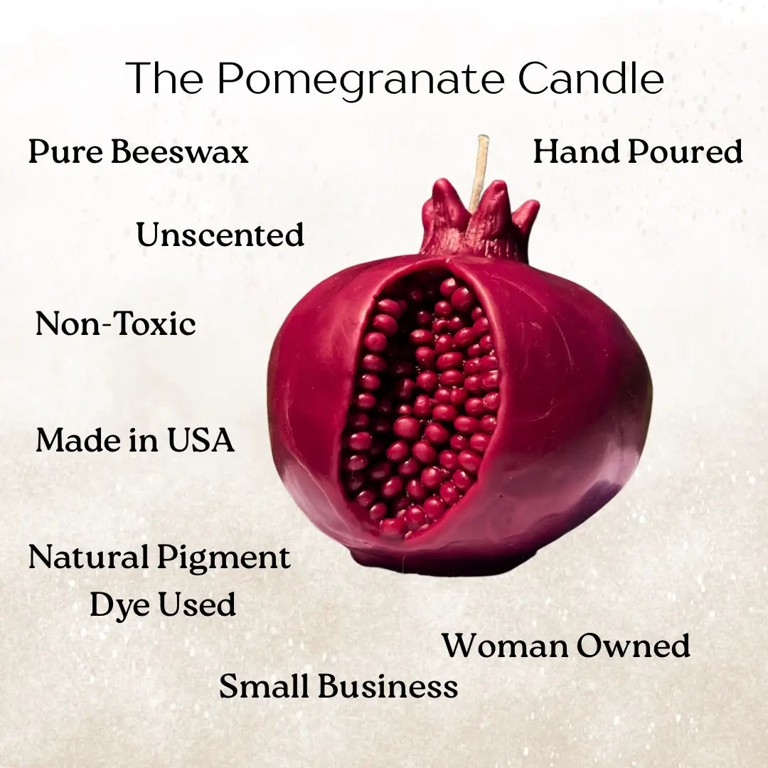 Red Pomegranate Beeswax Candle (Large)