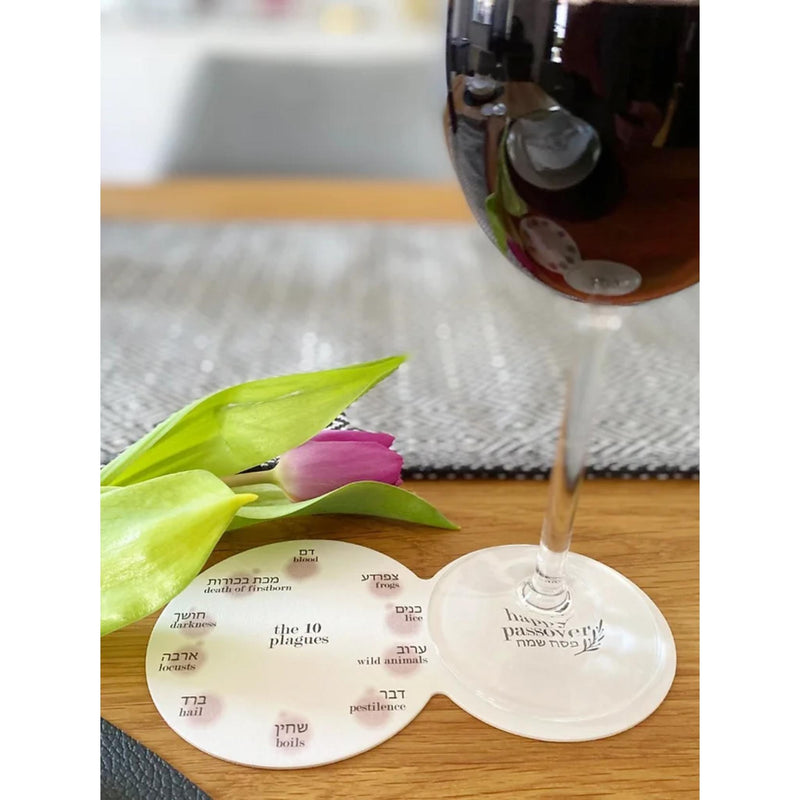 'Happy Passover, Ten Plagues' Glass Coasters