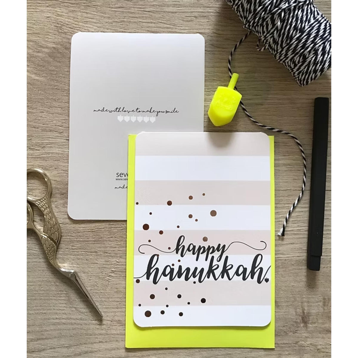 Happy Chanukah Gold Dots