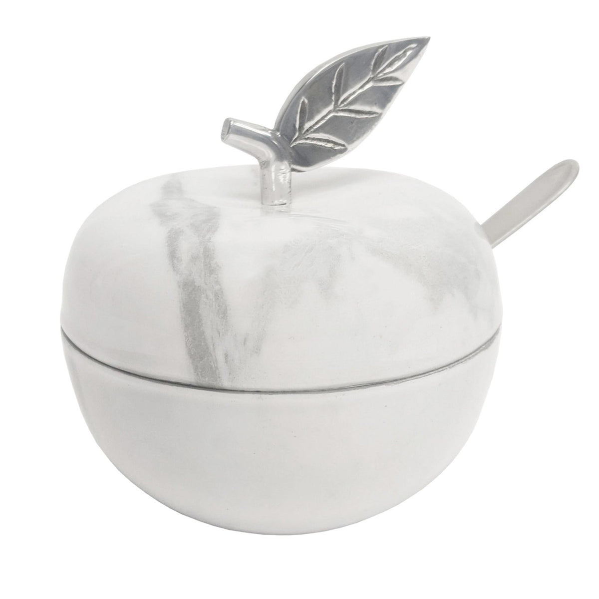 White Marble Honey Pot by Godinger