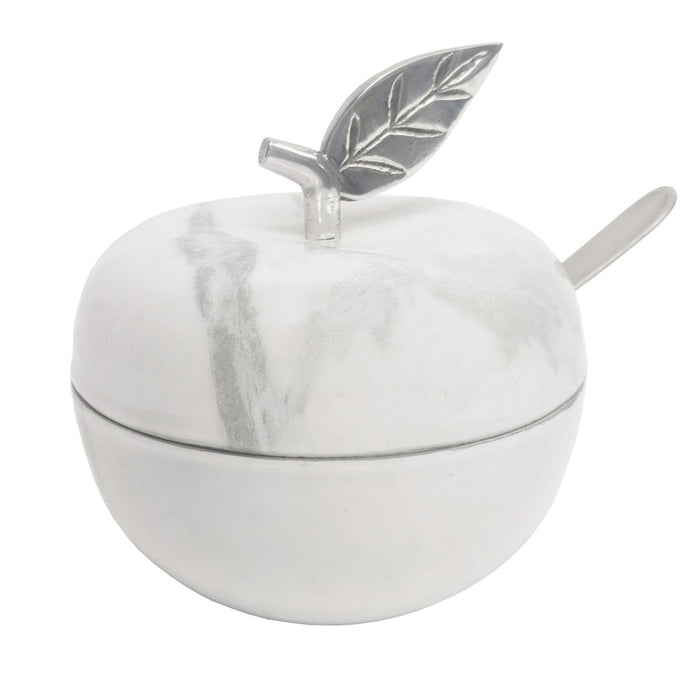 White Marble Honey Pot by Godinger
