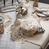 Challah Cover Geometric Champagne Leatherette topped with tulle by Apeloig Collection