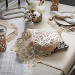 Challah Cover Geometric Champagne Leatherette topped with tulle by Apeloig Collection