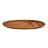 Versatile Oval-Shaped Dish Tray Handcrafted from Olive Wood