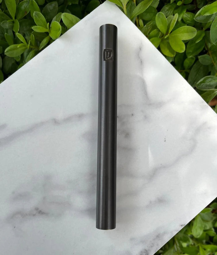 Solid Design Mezuzah in Dark Brass