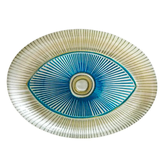 Evil Eye Dish in Turquoise and Gold by Aulicia
