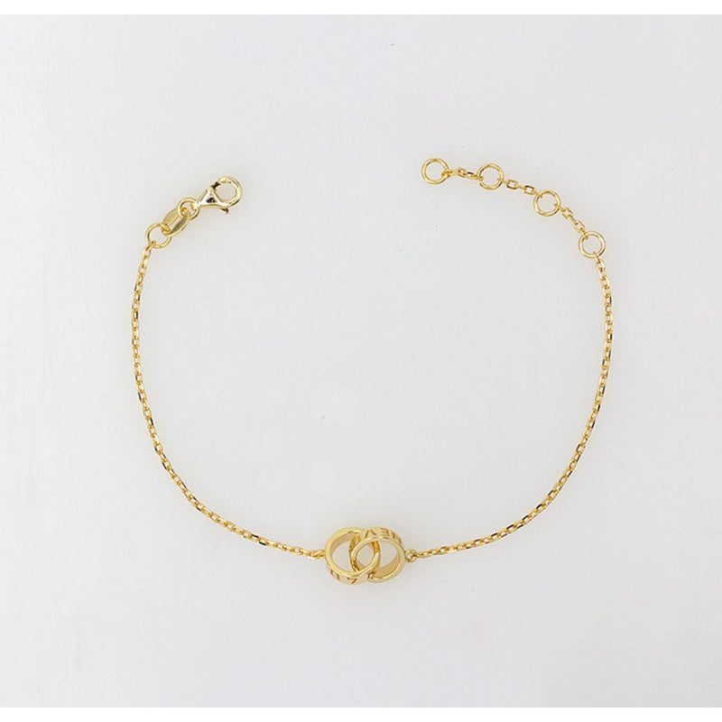 Never Forget/ Am Yisrael Chai Links Braclet in Gold by Penny Levi