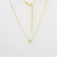 Gold Chain with Cubic Zirconia Pave Star of David Pendant Necklace by Penny Levi