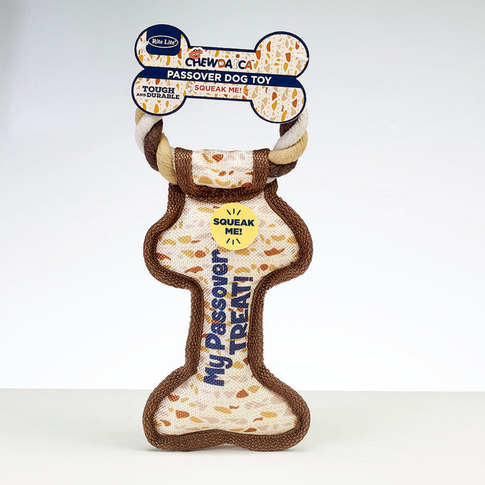 "Chewdaica"™ Pesach Matzah Bone Squeaky Dog Toy