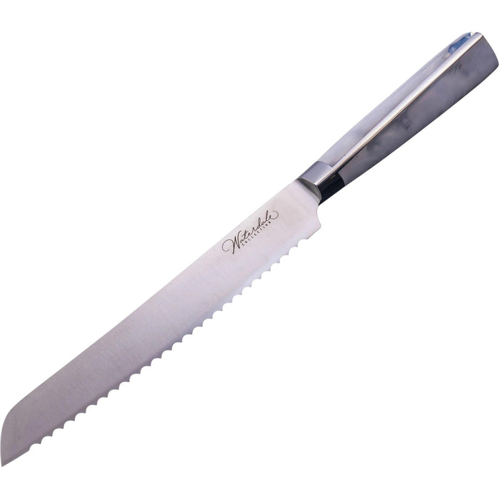 Marble Lucite Challah Knife in Grey by Waterdale Collection