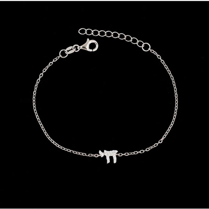 Chai 'Life' Bracelet in Silver with CZ by Penny Levi