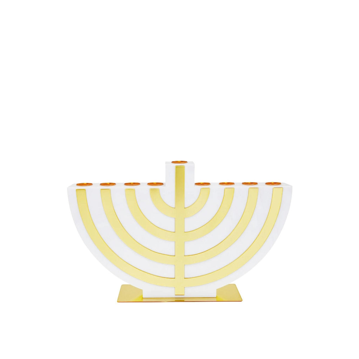 Transparent Acrylic and Gold Metal Chanukiah by Aulicia