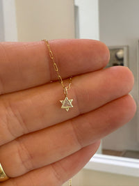 Diamond Star of David Pendant Necklace by Tom Foolery London