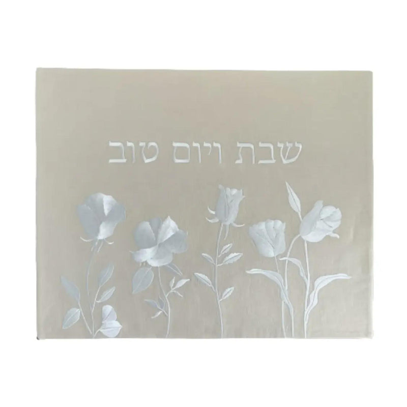 'Flowers' Challah Cover in Linen/Cotton by KW