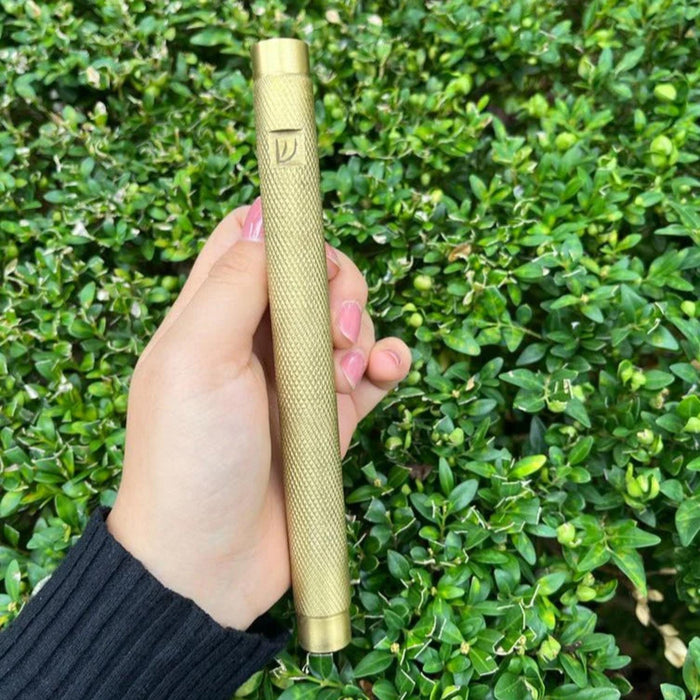 Knurling Design Mezuzah in Gold
