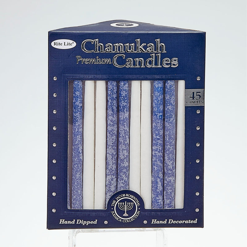 Frosted Blue and White Chanukah Candles