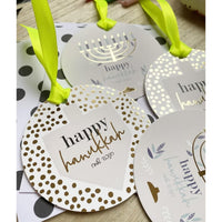 Set of 6 Chanukah Gift Tags with Gold Embossing