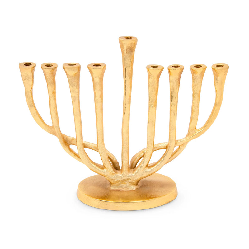 Gold Brass Textured Chanukah