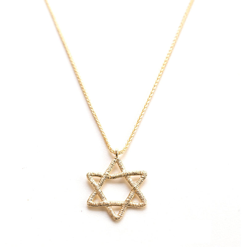 Star of David Pendant with Chain 14K gold