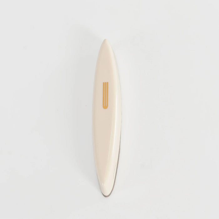 Clay Mezuzah in White with Gold Shin by Mickala Design