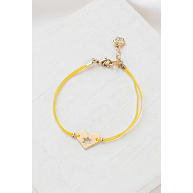 Israel At heart Bracelet B2B with Yellow String and Gold by Shlomit Ofir