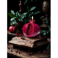 Red Pomegranate Beeswax Candle (Large)