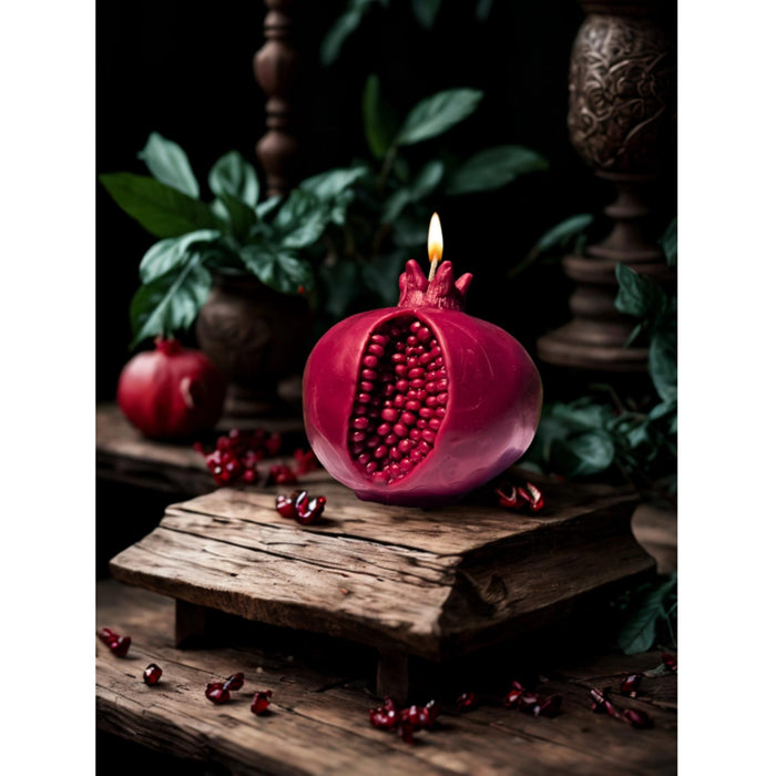 Red Pomegranate Beeswax Candle (Large)