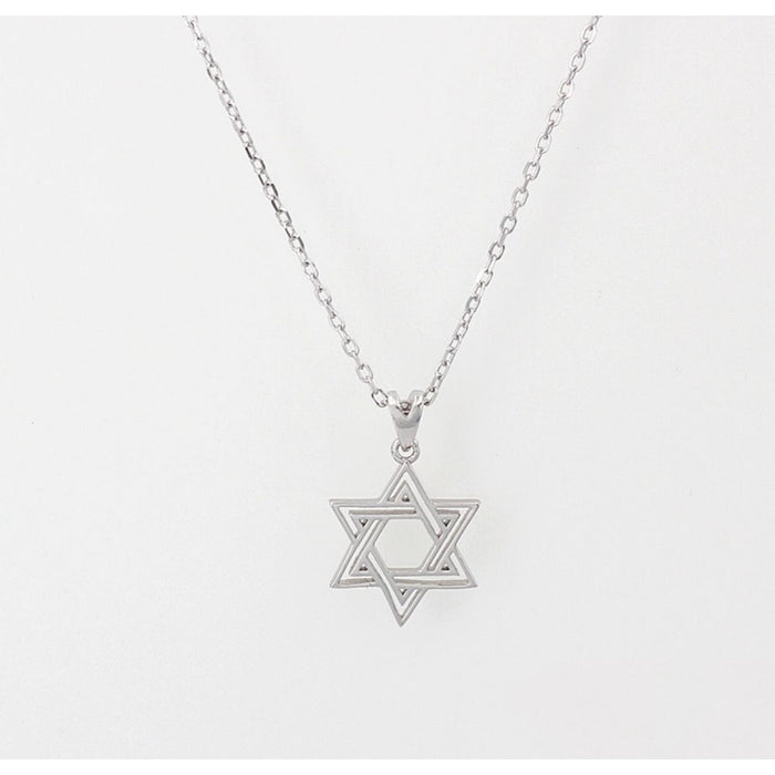 Star of David Pendant Necklace Cut Out Large (1.5cm) in Silver by Penny Levi