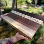 Large Live Edge Challah Board in Walnut and Maple by Windthrow