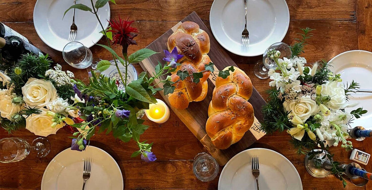 Large Live Edge Challah Board in Walnut and Maple by Windthrow