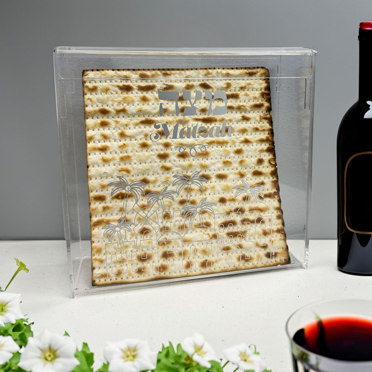 Acrylic Flip Top Matzah Box