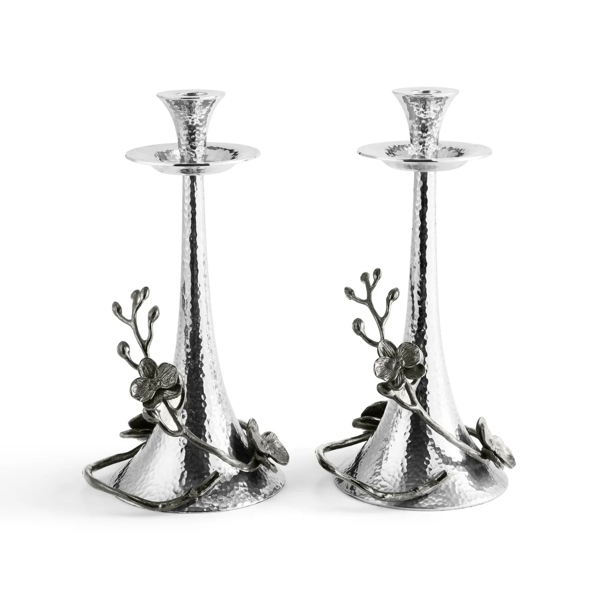 Black Orchid Shabbat Candlesticks by Michael Aram