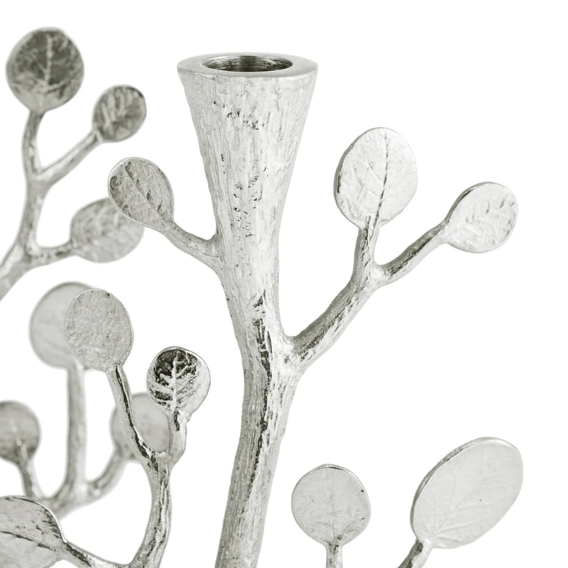 Botanical Shabbat Candlesticks - Silver by Michael Aram