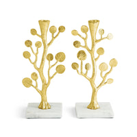 Botanical Shabbat Candlesticks - Gold by Michael Aram