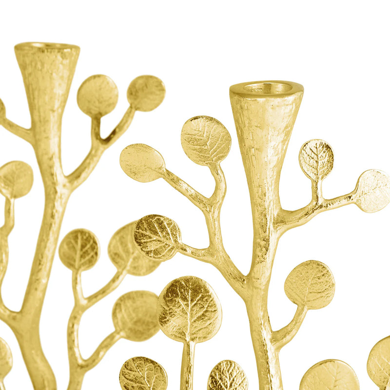 Botanical Shabbat Candlesticks - Gold by Michael Aram