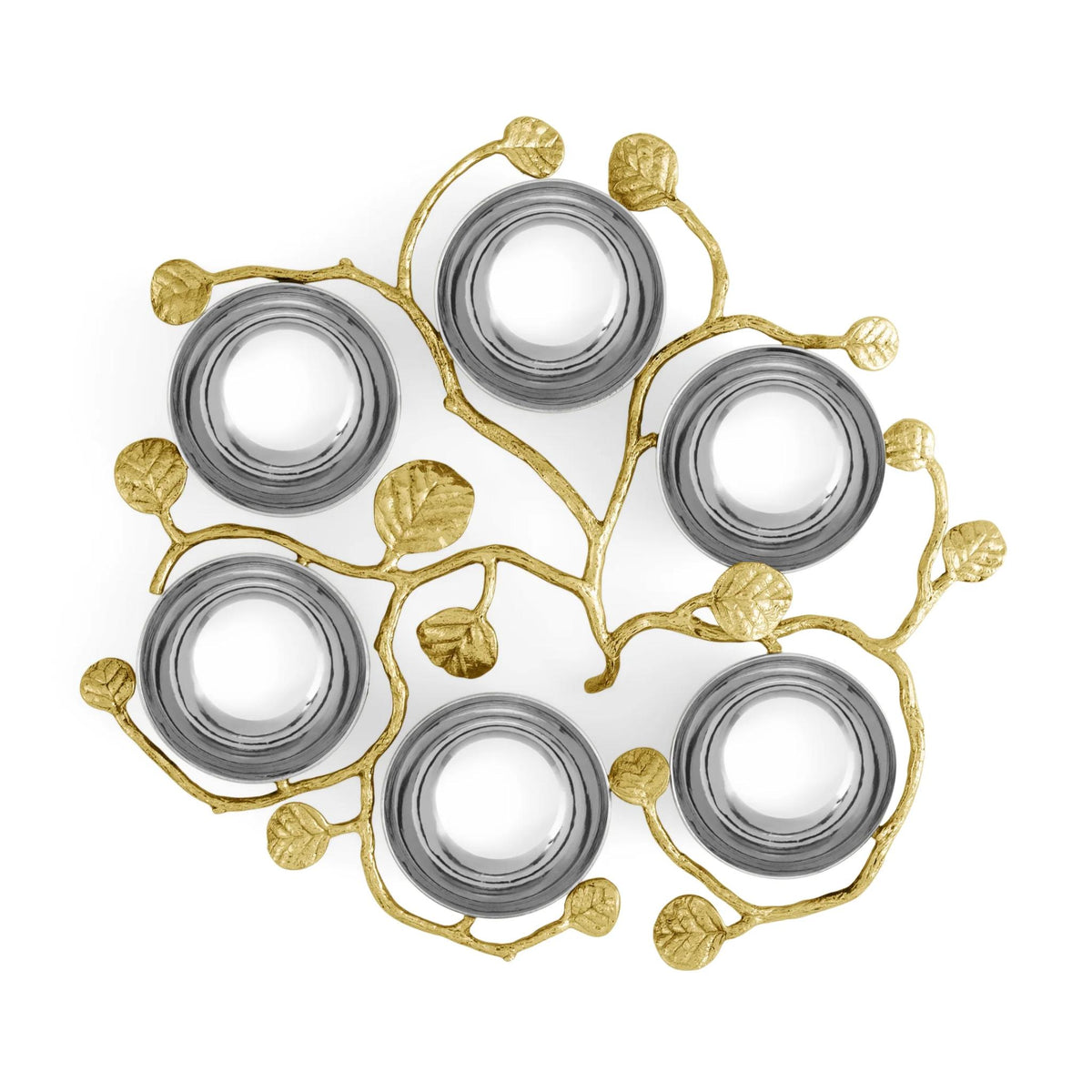 Botanical Leaf Gold Seder Plate by Michael Aram