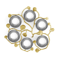 Botanical Leaf Gold Seder Plate by Michael Aram