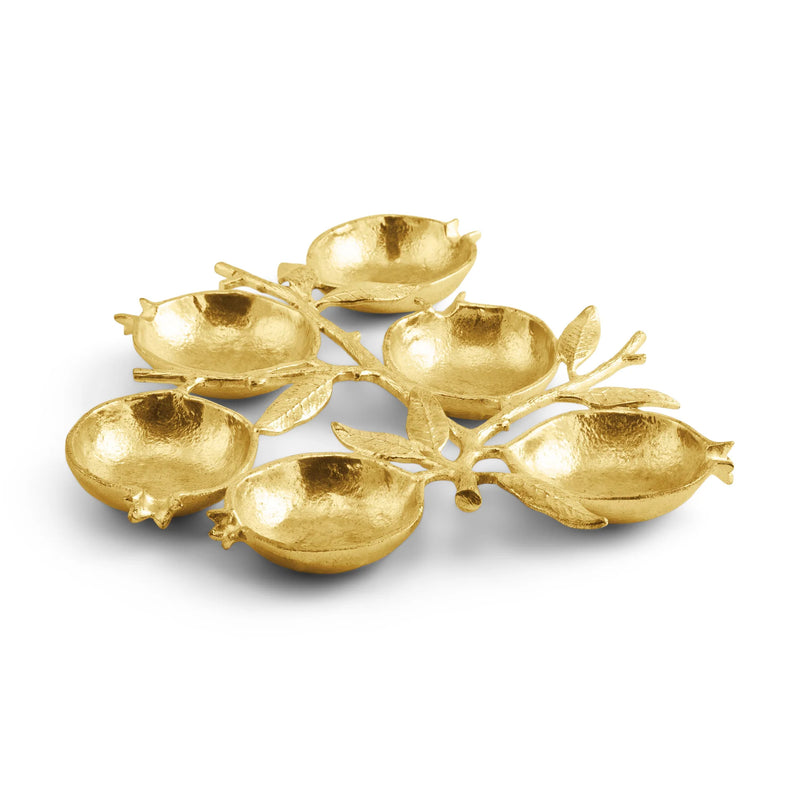 Pomegranate  Seder Plate in Gold by Michael Aram