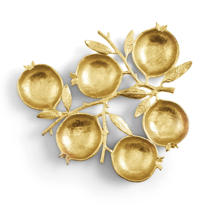 Pomegranate  Seder Plate in Gold by Michael Aram