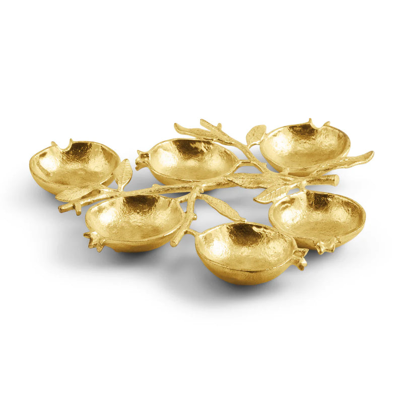 Pomegranate  Seder Plate in Gold by Michael Aram