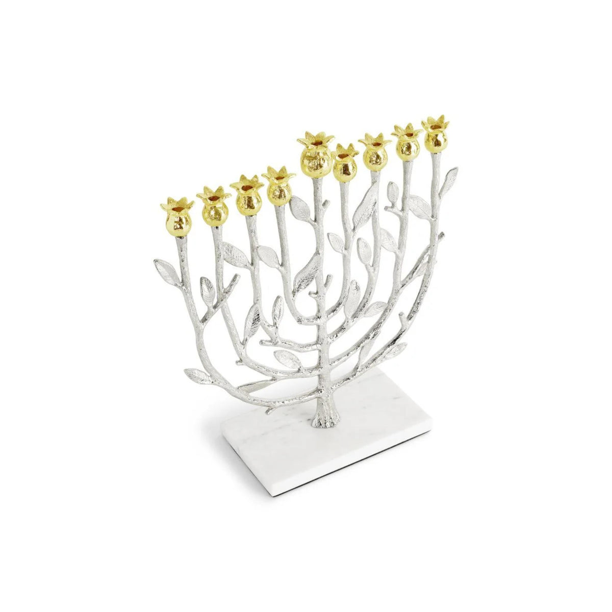 Pomegranate Chanukiah/Menorah Silver and Gold by Michael Aram